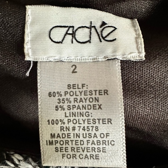 Cache Black & white rope pattern shift dress. Size 2. Work wear, office dress - Picture 5 of 5